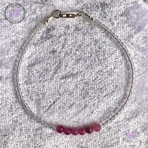 Pink Tourmaline Crystal Quartz Bracelet